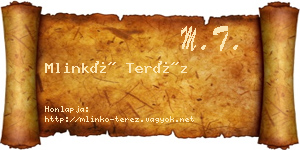 Mlinkó Teréz névjegykártya